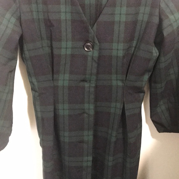 MNG Mango green plaid button down dress size 2 - Picture 3 of 7